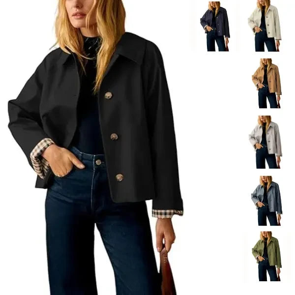 Cropped Casual Trench Coat