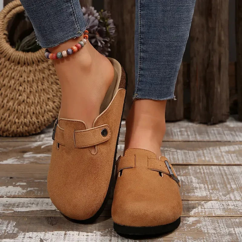 Suede Cork Footbed Clogs