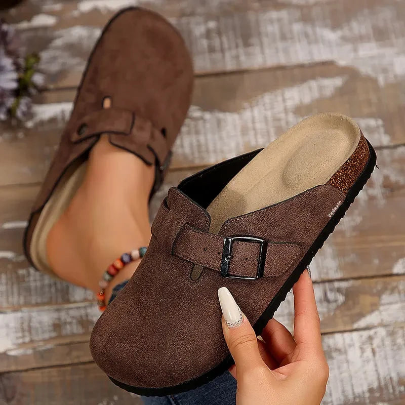 Suede Cork Footbed Clogs