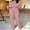 Hooded Long Sleeve Sweatshirt Wide Leg Sweatpants Set