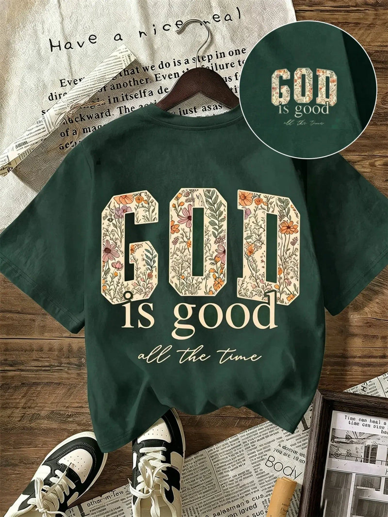 Christian Faith Floral Print T-Shirt
