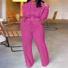 Hooded Long Sleeve Sweatshirt Wide Leg Sweatpants Set