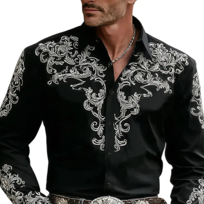 Paisley Print Western Cowboy Shirt