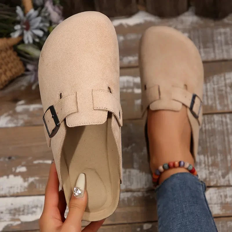 Suede Cork Footbed Clogs
