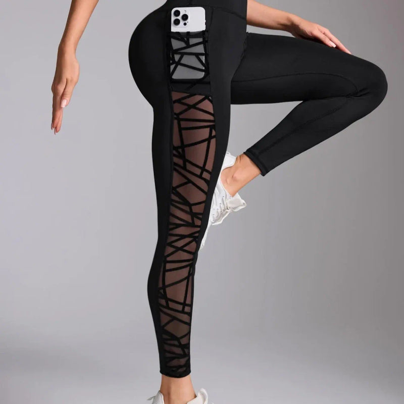 Contrast Mesh Yoga Leggings