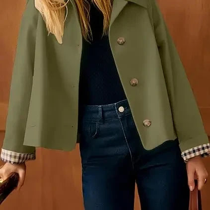 Cropped Casual Trench Coat