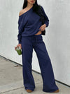 Off Shoulder Long Sleeve Two Piece Set