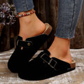 Suede Cork Footbed Clogs