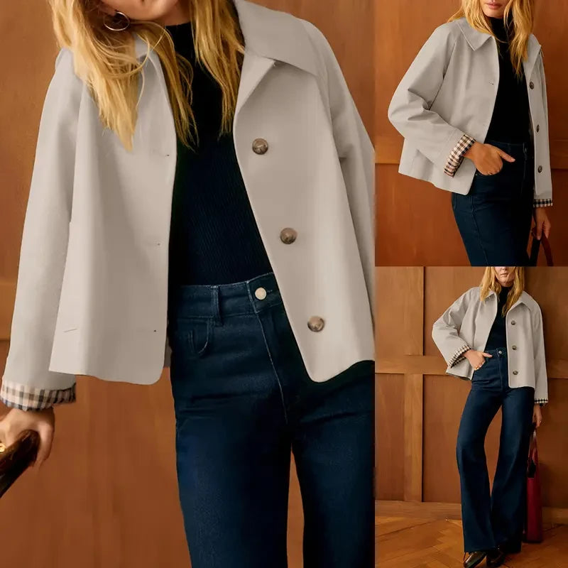 Cropped Casual Trench Coat