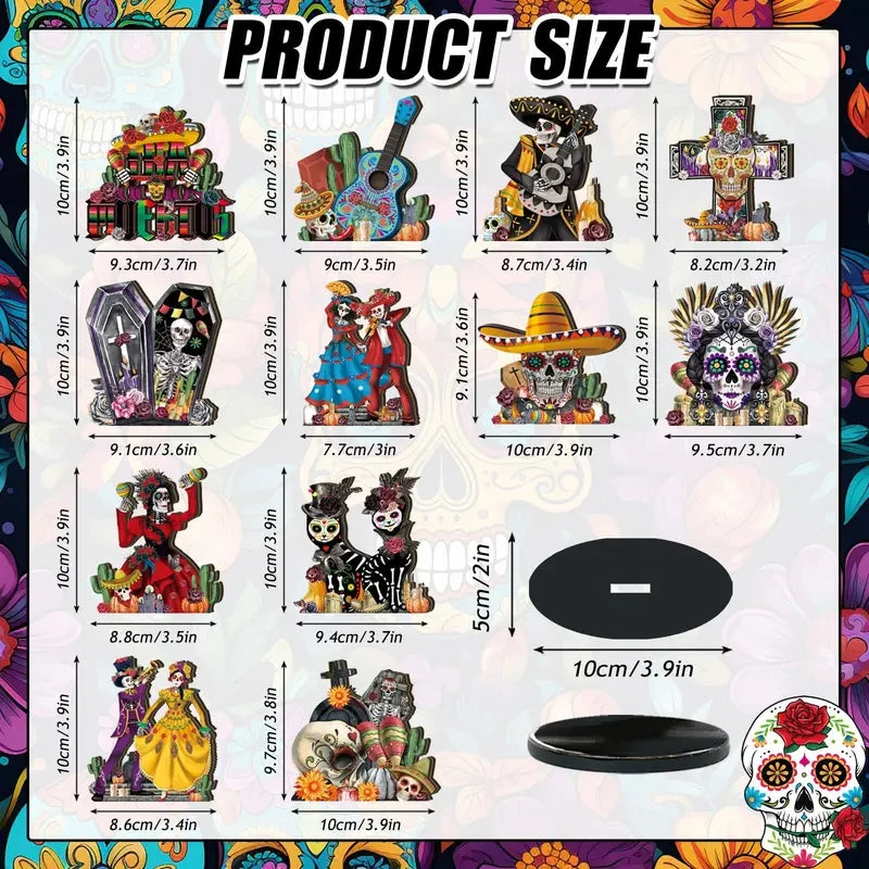 Wooden Sugar Skull Altar Figurine