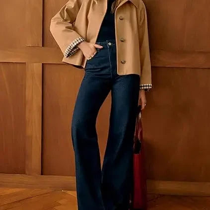 Cropped Casual Trench Coat