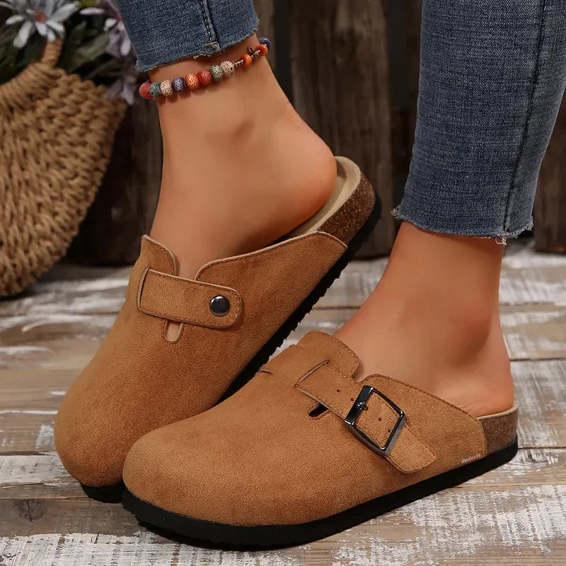 Suede Cork Footbed Clogs