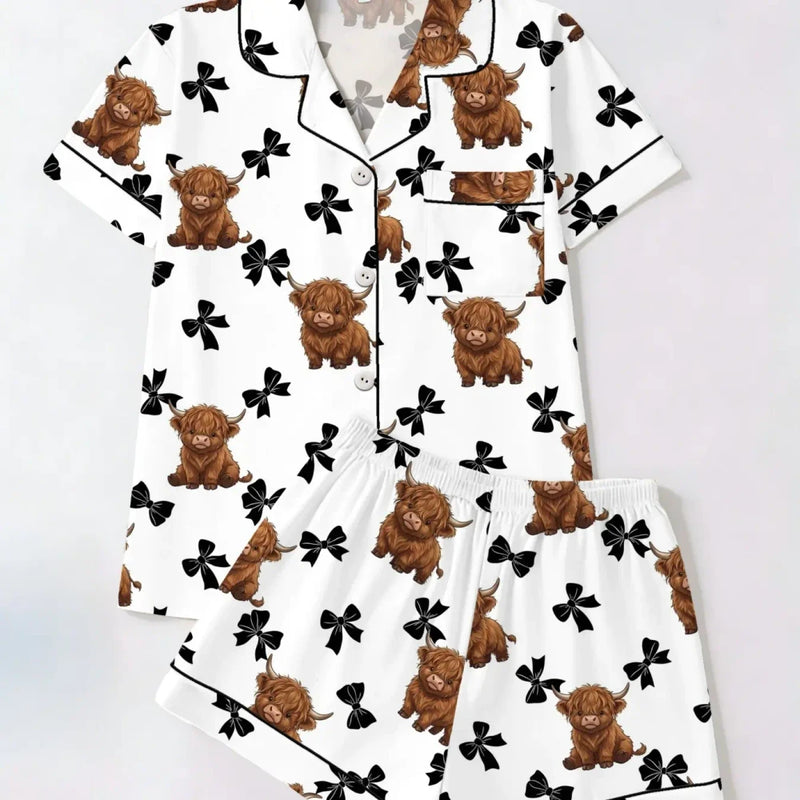 Highland Cow Print Pajama Set