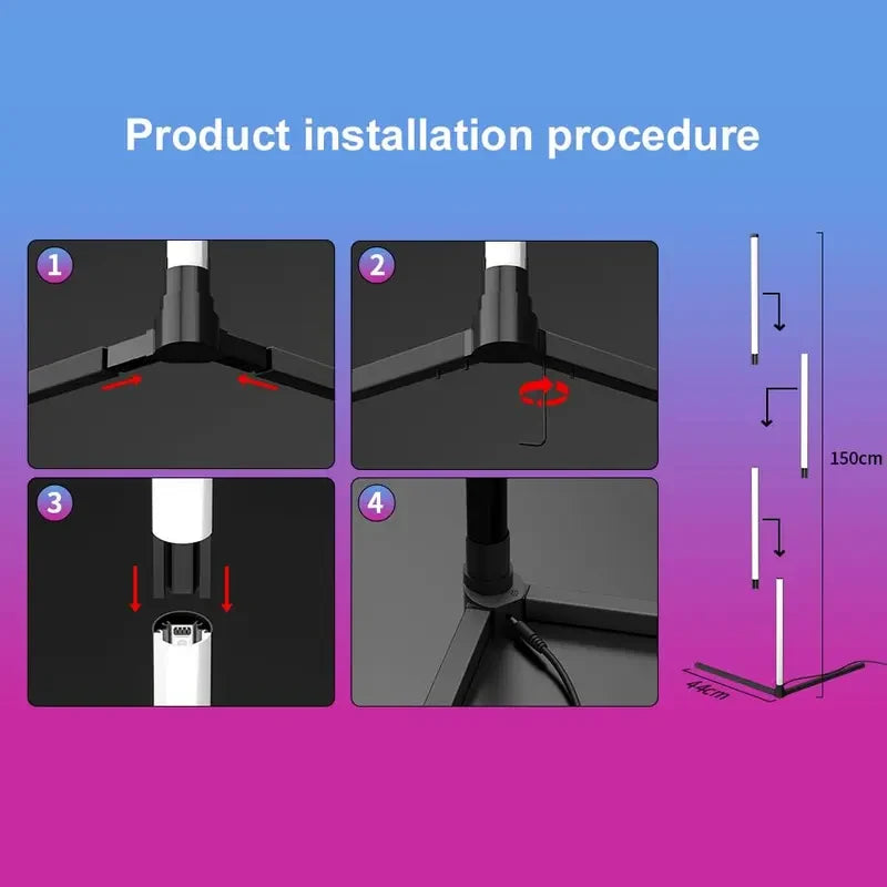 Smart LED Corner Floor Lamp