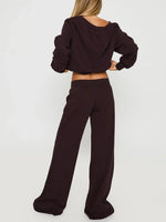 Off Shoulder Long Sleeve Two Piece Set