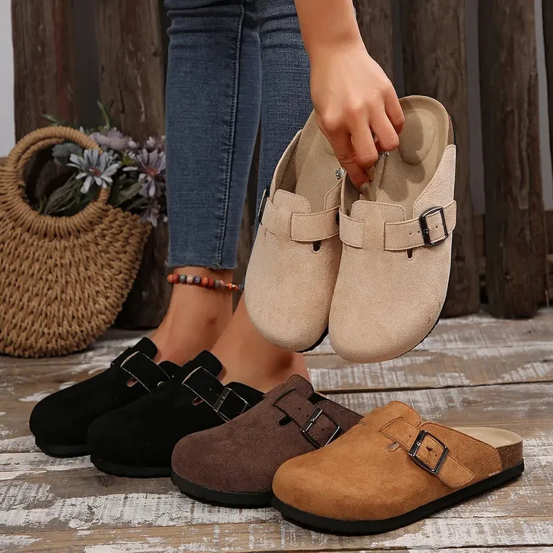 Suede Cork Footbed Clogs